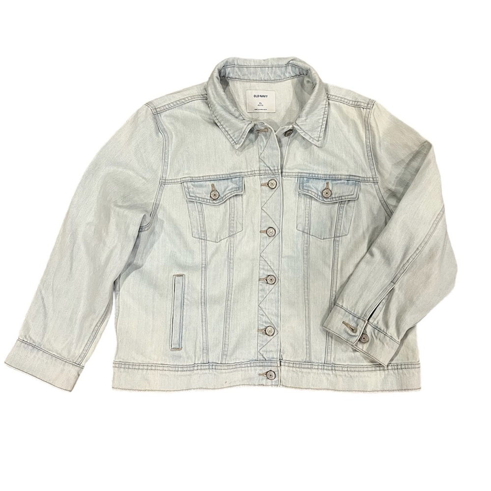 Old Navy Light Wash Blue Denim Jacket, XL petite